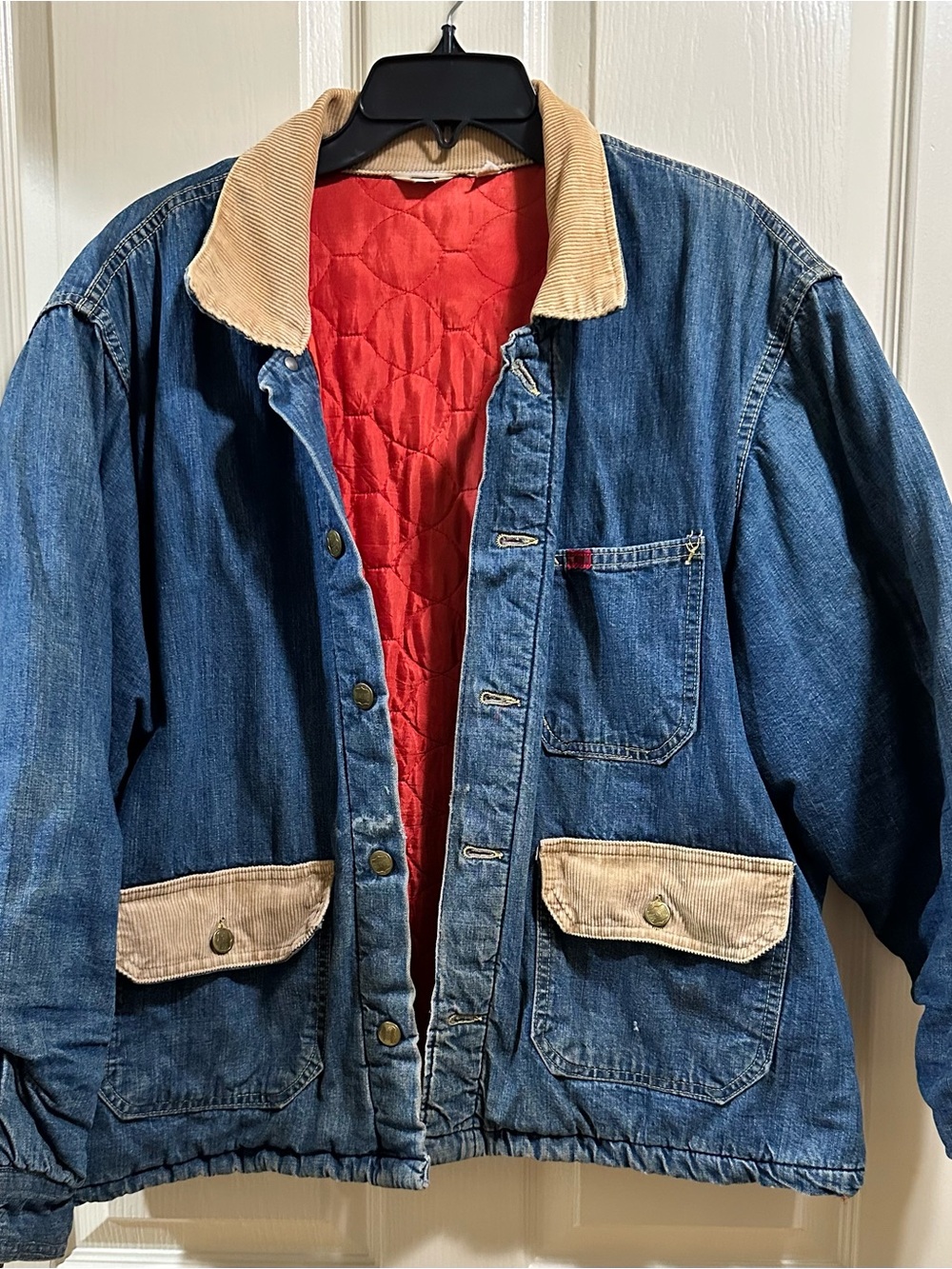 Vintage Big Smith Denim Chore Jacket Distressed size 50
